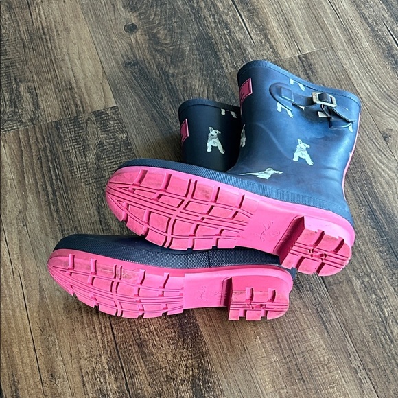 Navy and Pink Dog Print Rain Boots - Picture 8 of 8